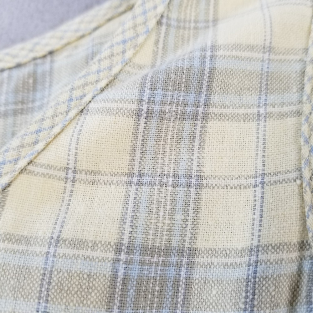 Vintage Carol Anderson Maxi Dress 6 Butter Yellow Plaid Linen Cotton USA Made - Picture 5 of 10